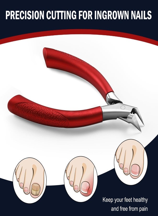FVION Toenail Clippers for Ingrown Toenail, Straight Nail Clippers for Ingrown Toenails, Professional Ingrown Toenail Treatment for Adults, Seniors, Men and Women (Red) - Image 3